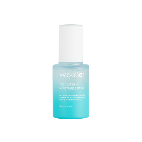 Teca Lifting Moisture Serum — front packshot, 30 ml blue-gradient dropper bottle with white cap