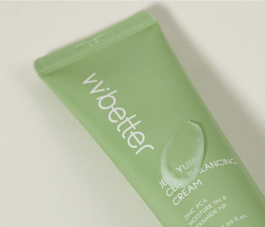 Cera Balancing Cream tube with a clear drop of gel cream