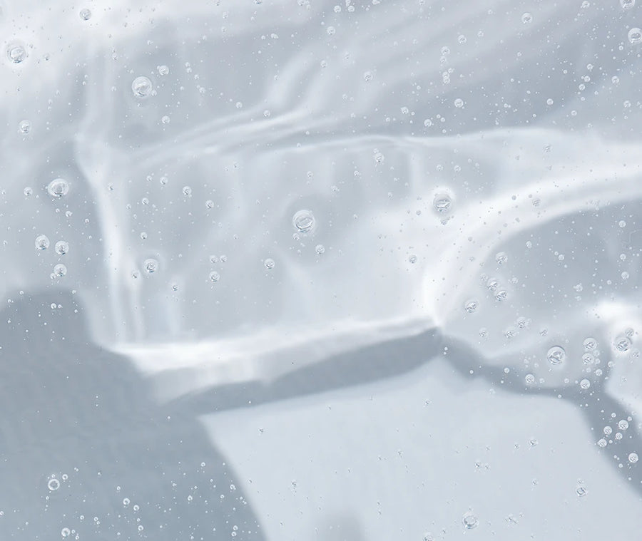 Clear, watery toner texture with small bubbles