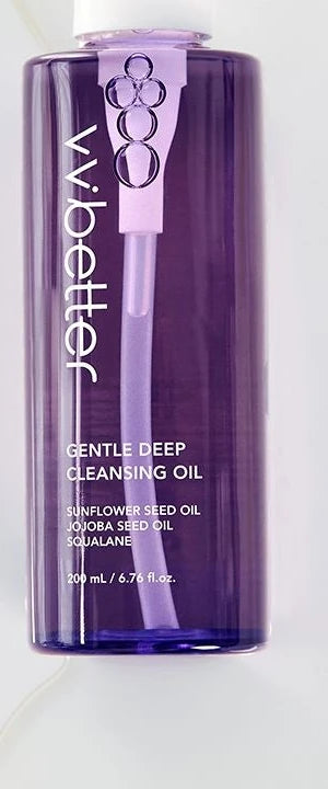Gentle Deep Cleansing Oil bottle standing on white