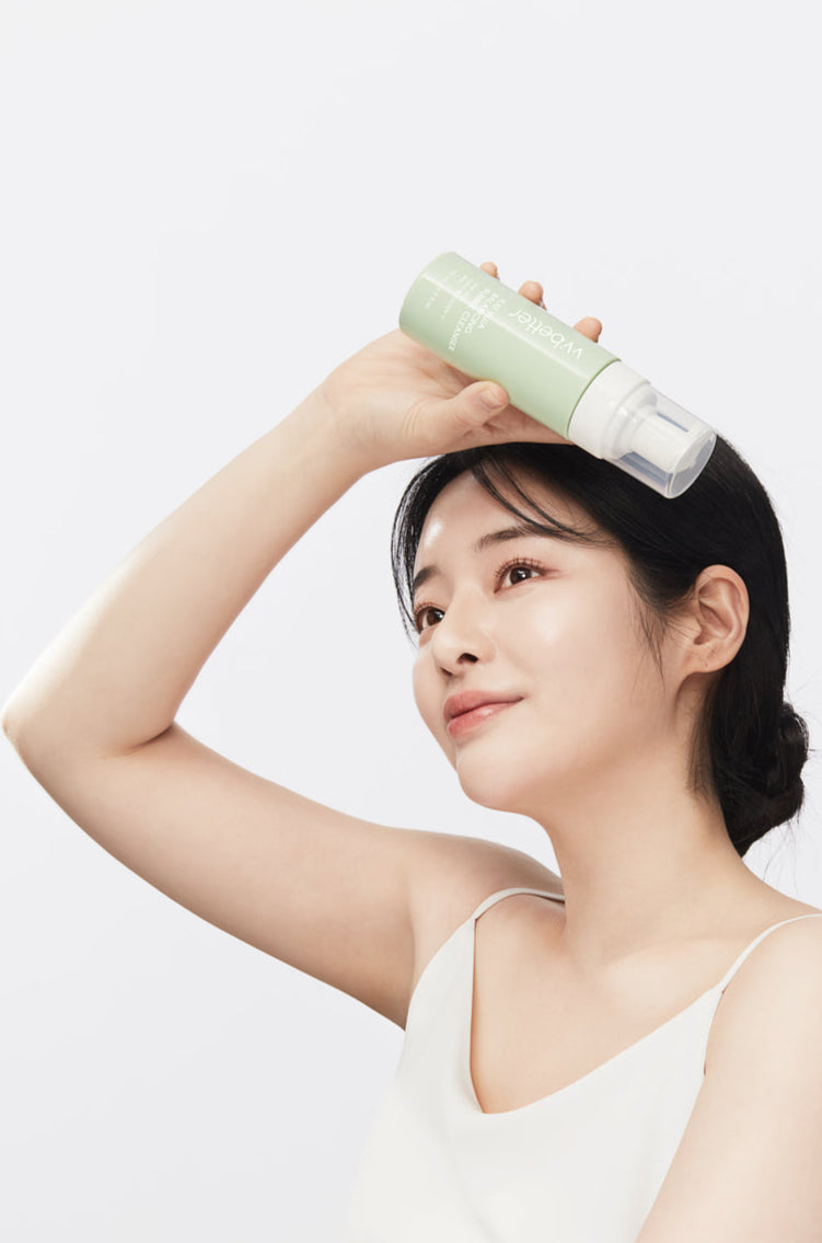 VVBETTER brand model holding Jeju Yuja Balancing Bubble Cleanser