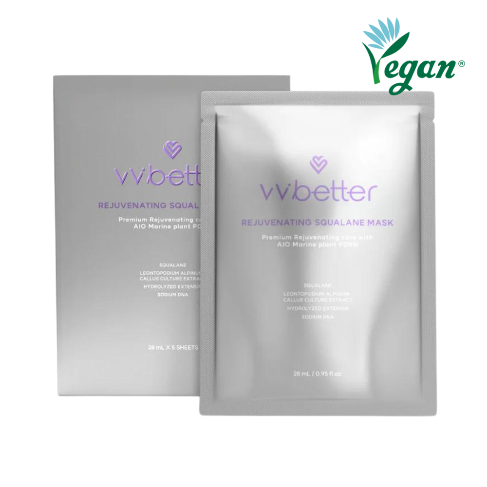 Supplied VVBETTER editorial image for Your guide to Rejuvenating Squalane Mask with AIO Marine plant PDRN 28 ml x 5 sheets